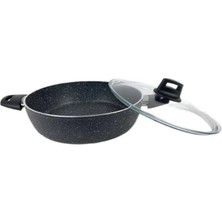 ZK-022 Zetra 24 cm Granit Basık Tencere Gri