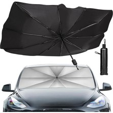 Sedan Suv Araba Güneşliği, Ön Cam Uv Işınları ve Isı Için Güneşlik Koruyucu, Katlanabilir Ön Cam Güneşlik Şemsiyesi, Arabayı Serin Tutun, Kullanımı Kolay/saklayın, 137 cm x 81 cm