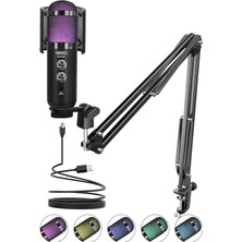 Regard Rgb Set USB Ekholu Oyuncu ve Yayıncı Mikrofonu (Kayıt Gaming Tiktok Twitch Canlı Yayın Discord Youtube)
