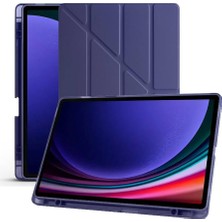 Galaxy Tab S10 Plus X820 12.4 Inç Uyumlu Tablet Kılıfı – Kalemlikli, Katlanabilir Smart Cover, Stand Özellikli, Darbe Emici Arka Koruma, Ince ve Hafif Tasarım (Lacivert)