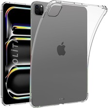 iPad Pro 11 Inç M4 Uyumlu Şeffaf Silikon Tablet Kılıfı Koruma Arka Kapak Köşe Korumalı A2836 2024