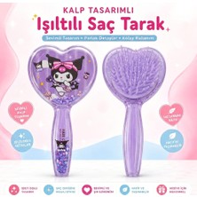 PeriMila Işıltılı Pullu Kalp Tasarımlı Sevimli Karakterli Çocuk Saç Tarağı