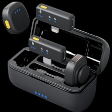 Kablosuz Yaka Mikrofonu Çiftli – 48KHZ Hd Ses, Aı Çift Gürültü Engelleme, 50M Çekim Mesafesi, 1 Sn Otomatik Eşleşme, Taşınabilir Şarj Kutulu, (Lightning/type-C Alıcı) | D07