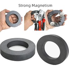 Magneteksan Ferrit - Halka Seramik Siyah Kömür Mıknatıs Ø70X32X10 mm (1 Adet)