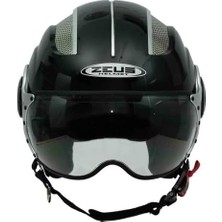 ZS-218A Motosiklet Kaskı Açık Kask Black Xs