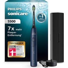 Philips Sonicare 5500 Elektrikli Diş Fırçası, 2 Fırçalama Moduna Sahip Sonic Diş Fırçası, Basınç Kontrolü, Easystart, Smartimer ve Brushpacer, Donanma, Model HX7113/01 [yeni Teknoloji]
