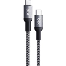 BXCC241 Type-C To Type-C 240W Usb-If Metal Başlıklı Örgülü Şarj & Data Kablosu 1.8 Metre MacBook iPad Uyumlu