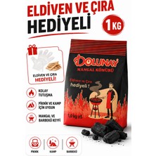Arkhelais Mangal Kömürü 1 kg - Barbekü Kömürü Piknik Kamp Kömürü Eldiven ve Çıra Hediyeli