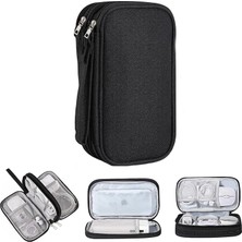 Taşınabilir Su Geçirmez Çift Katman Fermuarlı 8 Bölmeli Hard Disk Seyahat Çantası Organizer AL4210
