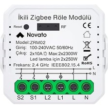 Mini Zigbee Iki Çıkışlı Anahtar (Tuya, Smart Life, Home Assistant, ZIGBEE2MQTT Uyumlu)