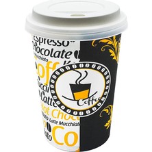 Cup 12 Oz Beyaz Kapaklı Karton Bardak 300 ml - 100'LÜ (Latte Bardağı)