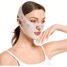 Şekillendirici Maske, V Çene Sıkılaştırıcı Band, Yüz ve Boyun Incelten Maske, Ten Rengi
