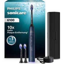Philips Sonicare Series 6100 Elektrikli Diş Fırçası - Yeni Nesil Teknoloji, Basınç Sensörü, 6 Fırçalama Ayarı, Smartimer, Brushpacer, 21 Günlük Çalışma Süresi, Seyahat Çantası, Lacivert, HX7403/07