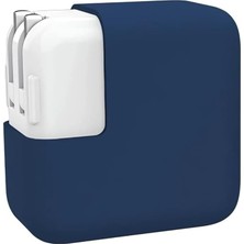 MacBook Şarj Adaptör Kılıfı Silikon 70W 45W Magsafe 1-2 Usb-C Uyumlu A3434 A3426 A3401 A3112 A2992 A2918 A1466 A1465 A1369 A1370 | Ince Esnek Koruyucu Kapak Mavi