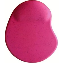 Oval Bilek Destekli Kum Desen Tip Kaymaz Taban Optik Bilgisayar Notebook Mouse Pad Maus Pad 17,5X21,5CM (Fuşya)