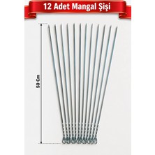 Arkhelais Mangal Şişi Paslanmaz Metal Kebap Şişi Et Tavuk Sebze Izgara Şiş Seti 12 Adet 50 cm - 3 mm Kalınlık
