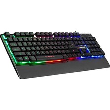 KB-R66 USB Gökkuşağı Aydınlatmalı Q Multimedia Gaming Klavye