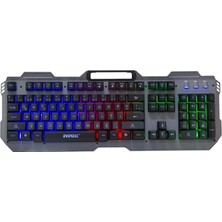 KB-197 Tıtanıo USB Aydınlatmalı Q Metal Yüzey Gaming Oyuncu Klavyesi
