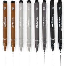 Pin Fineliner Çizim Kalemleri, Eskiz Için, 8 Adet, 0,1 – 0,5 Mm), Siyah, Koyu Gri, Açık Gri, Sepya