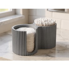 Hobby Fab Design Iki Bölmeli Pamuk Düzenleyici - Banyo Düzenleyici Organizer - Pamuk Düzenleyici - Q-Tip - Makyaj Pamuğu