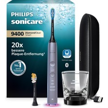 Philips Sonicare Diamondclean Smart 9400 Elektrikli Diş Fırçası, Uygulamalı Sonik Diş Fırçası, Basınç Sensörü, Fırça Başlığı Algılama, 4 Fırçalama Modu ve 3 Yoğunluk Seviyesi, Gri, Model HX9917/90