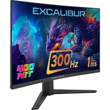 Excalibur E27FVC-E 27" 300HZ 1ms 400NIT Fast Va Curved HDR10 Oyuncu Monitörü