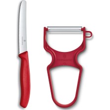 Soyacak ve Sofra Bıçağı Seti, 2 Parça Kırmızı