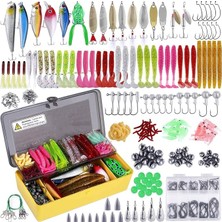 Bemy Ticaret 302 Parça Çantalı Balık Olta Iğne Silikon Kurşun Sahte Yem Seti 1. Kalite Komple Set Katlanır Kutu