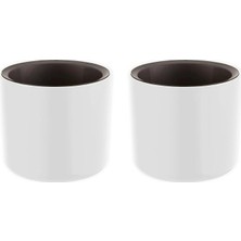 2 Adet Mimoza Saksı Küçük Boy Plastik Kaktüs Sukulent Saksısı (Beyaz, 0.2 Litre)