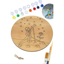 Inside Küçük Prens Teleskop Ahşap Boyama Tuval Seti Hediye Hobi Kiti 20 cm
