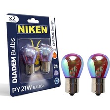 PY21W 93 Turuncu Amber Chorome Diadem BAU15S, 12V, 2'li Paket