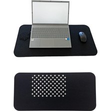 Masa Üstü Mouse Pad ve Bilgisayar Düzenleyici 70X32 cm – Antibakteriyel Mat, Doğal Keçe Mat, Masa Koruyucu Altlık, Ofis ve Ev Için Minimalist Tasarım (Siyah)