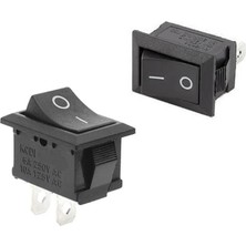 Atölye Elektronik 6 Adet - 2 Pin Siyah Anahtar Switch Mini Buton Kcd1 Plastik Açma Kapama On / Off