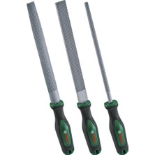 3 Parçalı Törpü Seti (Sağlam Ahşap Törpü Seti, Düz, Yarı Yuvarlak ve Yuvarlak Rende Dahil; Sert Karbon Çelik; Şaft Uzunluğu 200 Mm; Orta Kesim 2; Yumuşak Saplı Ergonomik Sap)