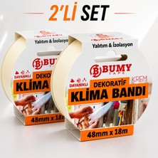 Bumy 2 Adet Dekoratif Klima Bandı 48 mm x 18 Metre Klima Boru Sarma ve Izolasyon Bant