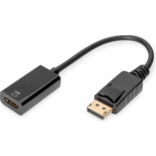Aktif Displayport Adaptör Kablosu - Dp - HDMI Tip A - HDMI 2.0 - Ultrahd 4k/60Hz - 0.2m - Siyah