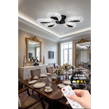 Damla Model 5"li Siyah Kumandalı 3 Renk Modu Ledli Modern Plafonyer Salon Mutfak Çocuk Yatak Odası LED Avize
