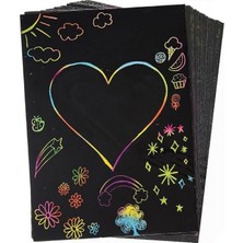 Sihirli Gökkuşağı Kazıma Kağıdı A4 5 Yaprak 1 Paket 20X30 cm Siyah Sihirli Kağıt Rainbow Paper