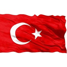 Bayrağı - Tüm Ölçüler Mevcuttur / 1. Kalite Yırtılmaya, Güneş Işınlarına, Yağmura, Rüzgara ve Yıpranmaya Karşı Yüksek Dayanımlı Özel Örgü Bayrak (Bina Cephesi ve Gönder Için Uygun) (150X225)