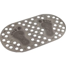 Serisi Banyo - Küvet Içi Kaydırmaz Vantuzlu Ayak Desenli Paspas 66,5 x 36,5 Cm, Siyah