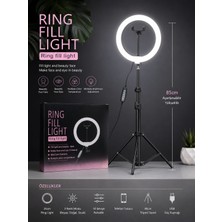 26 cm Ring Light LED Selfie Işığı – 85 cm Tripod Standlı Telefon Tutuculu Canlı Yayın ve Makyaj Lambası
