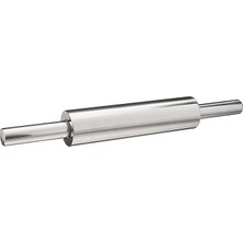 Paslanmaz Çelik Merdane – Hamur Açma Rulosu Dönmeli Metal Oklava – Ergonomik Saplı Döner Başlıklı Rolling Pin Profesyonel Kullanım – 25 cm Rulo + 2x9 cm Sap – Toplam 43 cm
