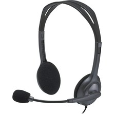 H111 Kablolu Stereo Kulak Üstü Mikrofonlu Kulaklık, Standart 3.5 mm Jak Girişi, 235 Kablo Uzunluğu, Siyah