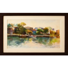 Muguetarts Kurbağalıdere Nostalji Orjinal Suluboya Tablo - Mehmet Najafzadeh Eseri 51X32 cm
