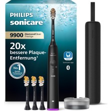 Philips Sonicare Diamondclean 9900 Prestige Elektrikli Diş Fırçası, Senseıq Teknolojisi ve Uygulamasıyla, 5 Fırçalama Modu, 3 Yoğunluk Seviyesi, Seyahat Şarj Kutusu, Siyah, Model HX9992/43