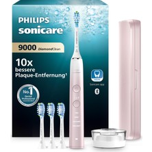 Philips Sonicare Diamondclean 9000 Elektrikli Diş Fırçası, Özel Sürüm - Sonic Diş Fırçası, Temizleyici Dişler, 4x C3 Premium Plak Savunması Fırça Başlıkları, Pembe (Model HX9911/79)
