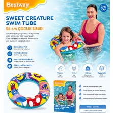 Bestway Sweet Creature Swim Tube 56 cm Çocuk Simidi – Renkli Desenli Yüzme Simidi (3-6 Yaş)