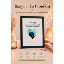 BirbeyStore Dünyanın En Güzel Kızı Sevgililer Günü Hediyesi Ahşap Aynalı Tablo Anlamlı Hediye
