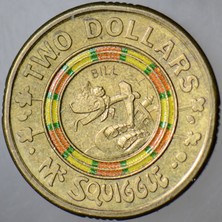 Banknoting Avustralya 2 Dolar 2019 Hatıra-Mr. Squiggle. Renkli.
