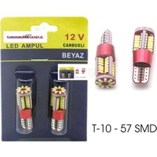 Ekolmaks Ampul 57 LED 12V  Canbus Beyaz  T10  Dipsiz Tk